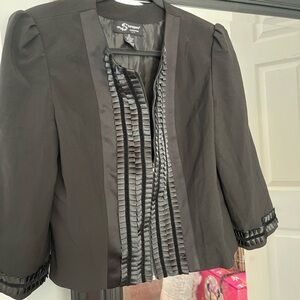 Sag Harbor Black Ruffled Blazer